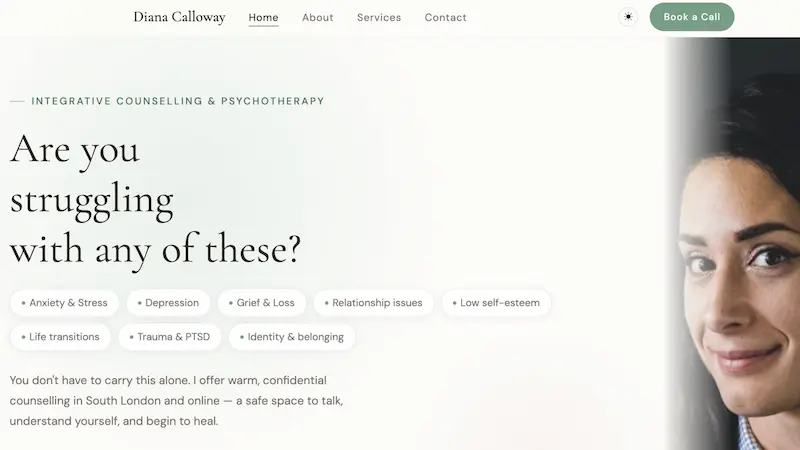 Counselling practice website demo